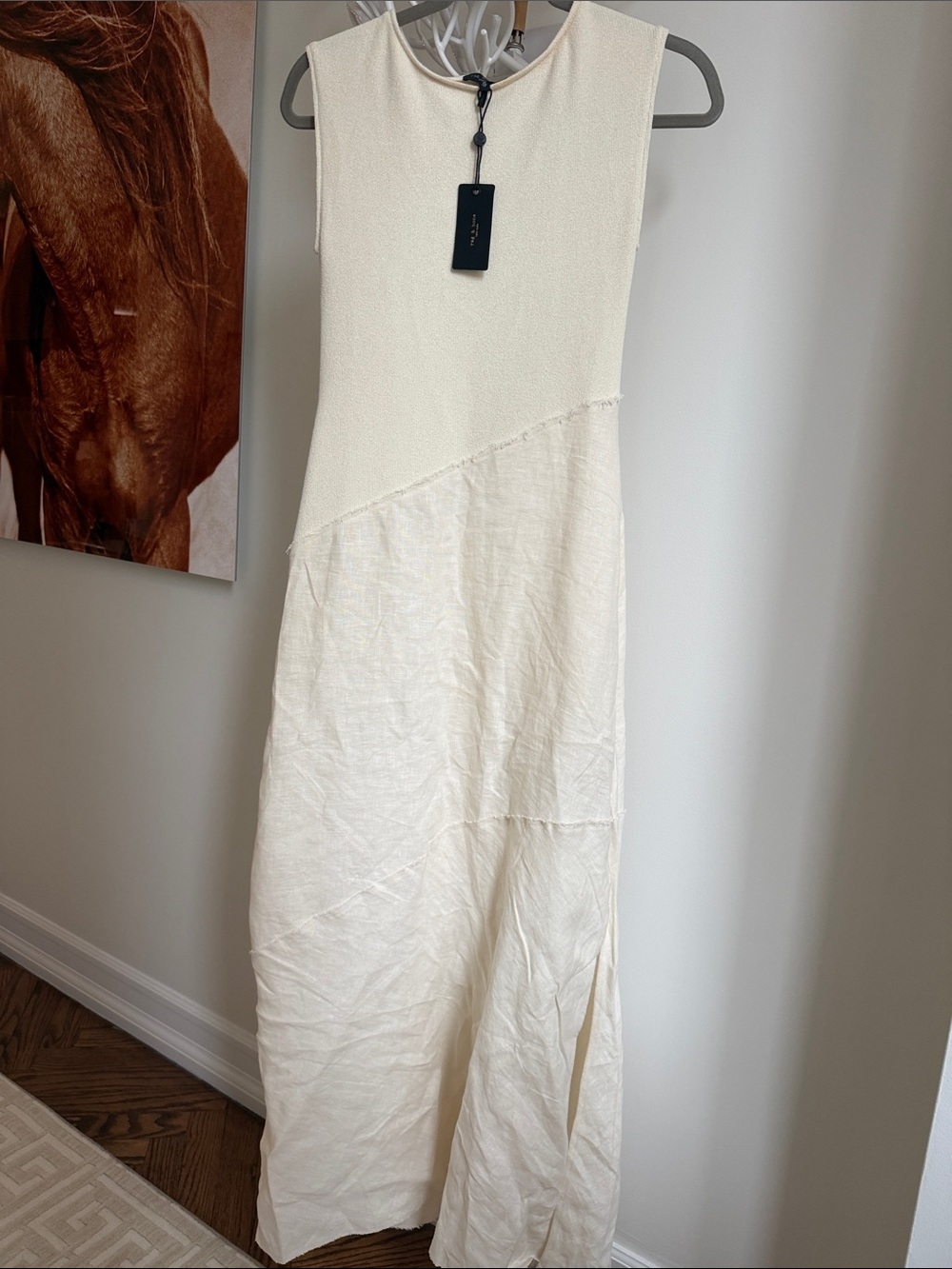 rag & bone Cream Two-Tone Sleeveless Maxi Dress